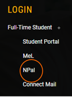 NPal login on NP homepage